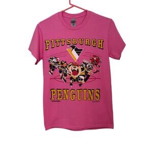 ViNTaGe Pink Pittsburgh Penguins Looney Tunes Taz T-Shirt S